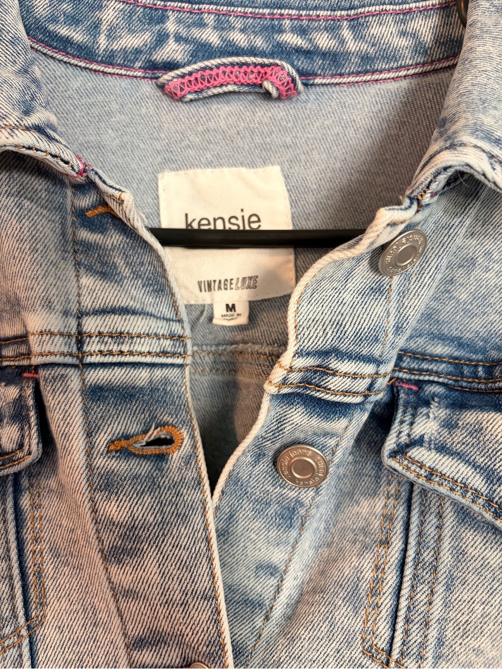Kensie Light Blue Denim Jean Jacket - Picture 3 of 5
